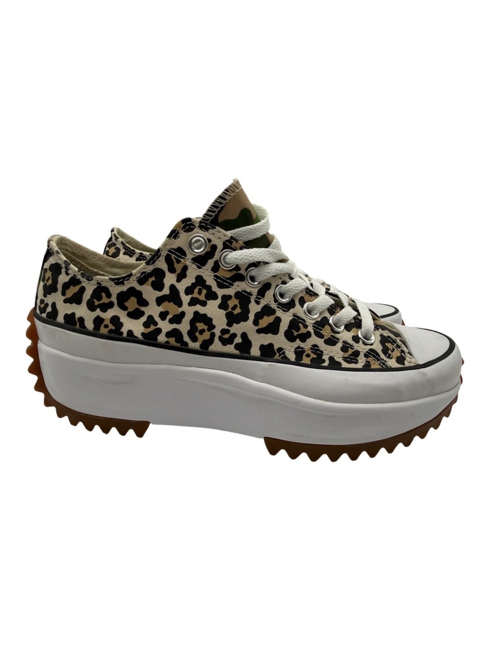 Converse Leopard Platform Low-Top Sneakers - Black, White, Tan